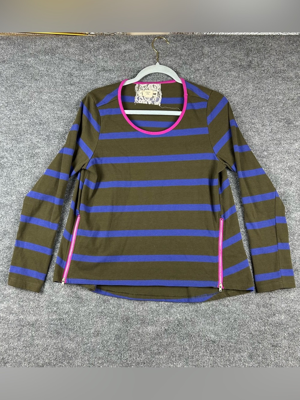 Anthropologie Lili’s Closet Stripe Top Y2K Indie Color Block Long Sleeve